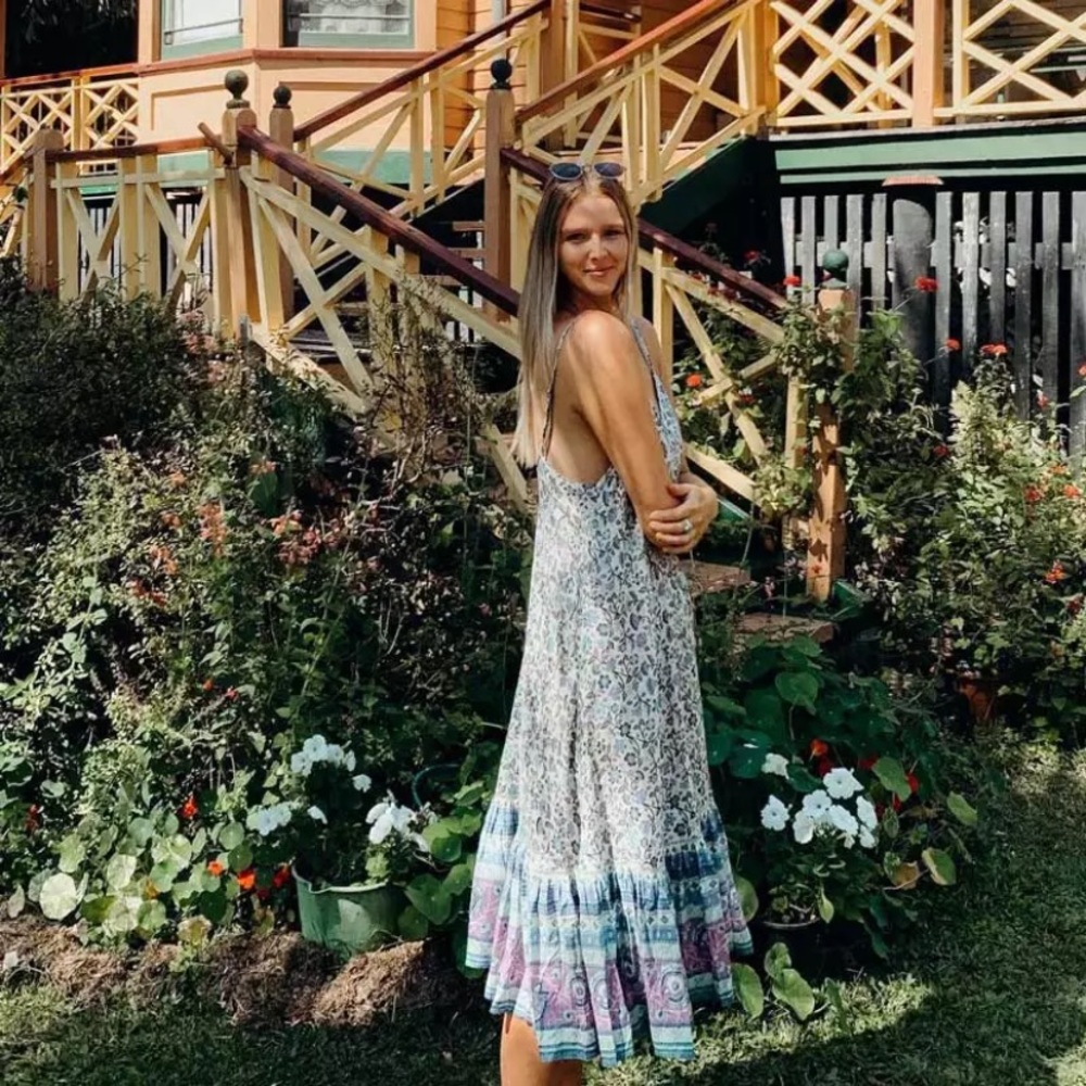 SOLD OUT Gabriella Boho Floral Maxi Tank Summer Dress - Picture 6 of 10